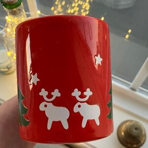 Reindeer Village vintage Red Mug WAECHTERSBACH  Germany rare discontinued piece